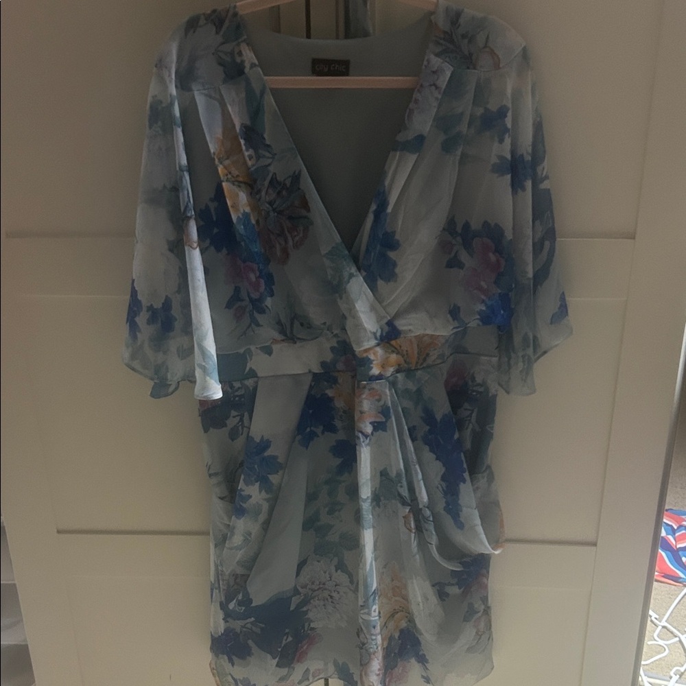 City Chic Light Blue Floral Mini Dress